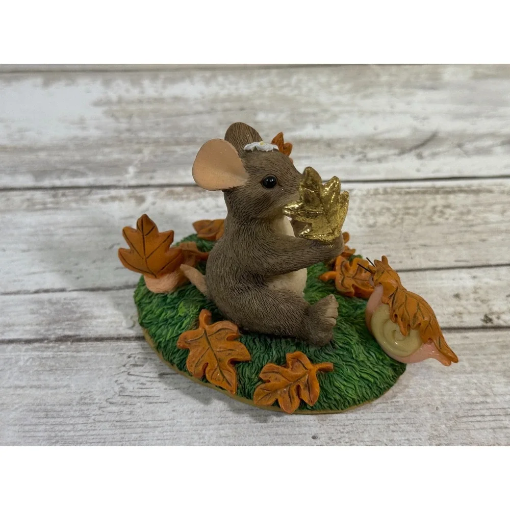 Charming Tails Maxine's Leaf Collection 1997 Club 98701‎ Mouse Fitz Floyd Boxed